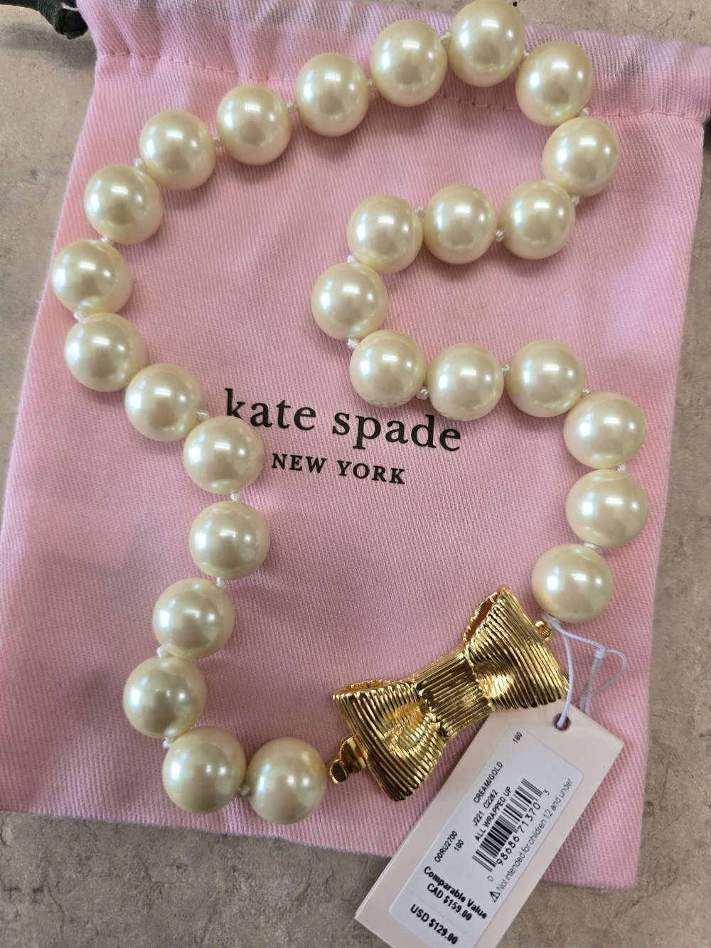 💥BNWT💥 kate spade All Wrapped Up Faux Pearl Necklace